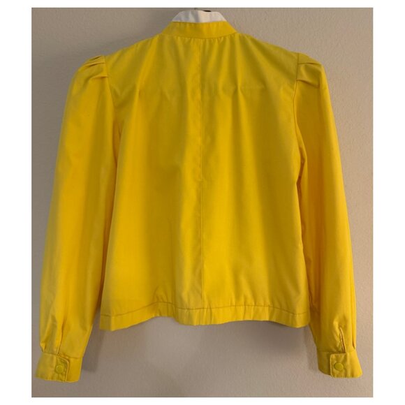 Vintage 70s Retro Bright Yellow Spring Jacket Lightweight Medium - Picture 9 of 9